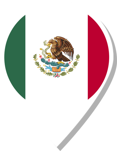 Mexico flag check-in icon.